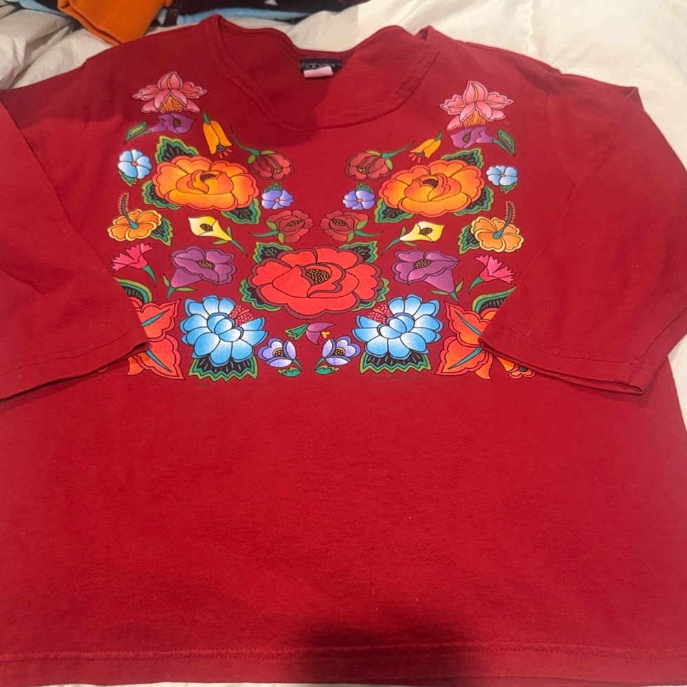 Sabaku southwestern Floral Red blouse